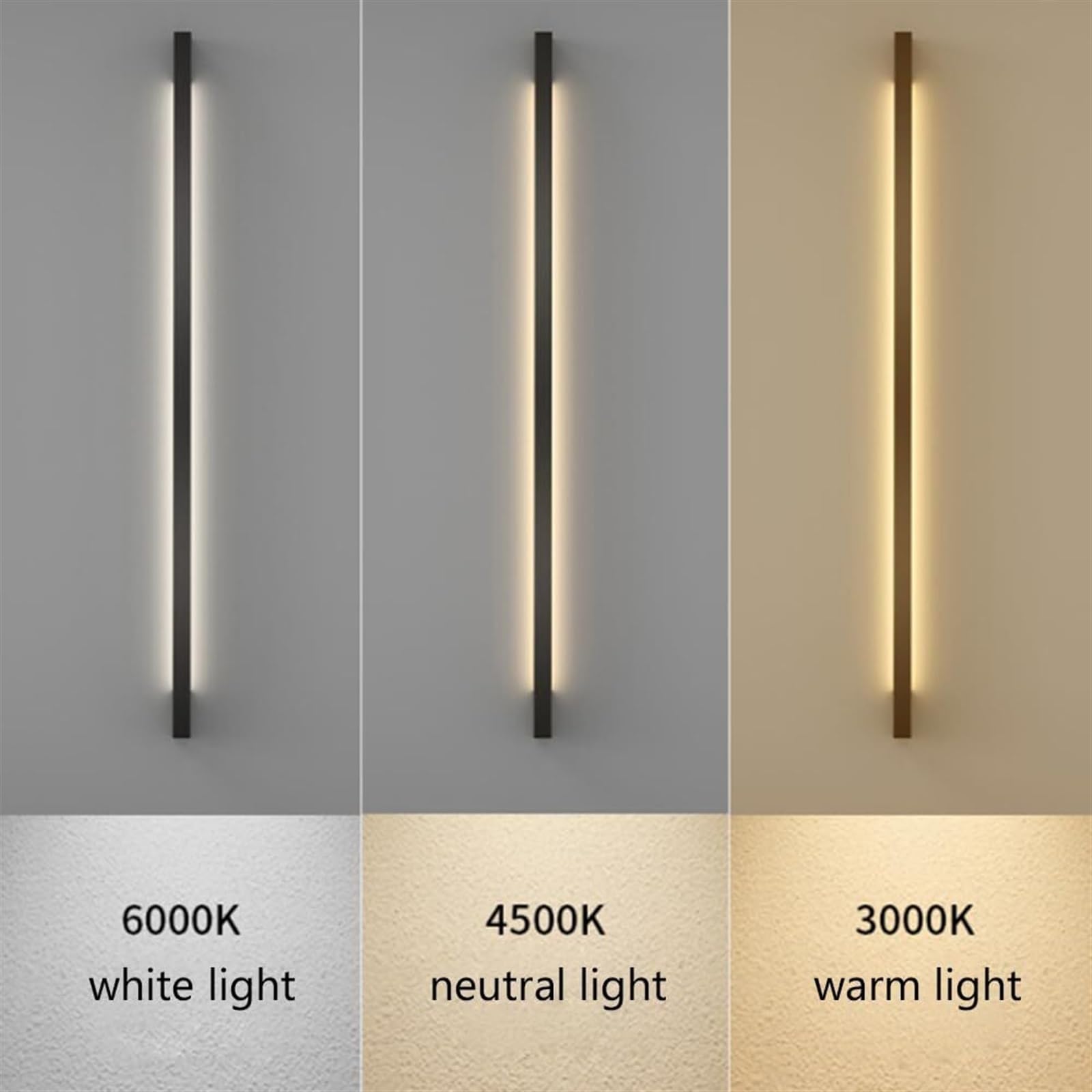 Kinkiet Liniowy Led Montowany Na Ścianie, Mosiężna Lampa Ścienna Do Sypialni, Długa Taśma Ścienna Z 3 Trybami Kolorów Do Salonu I Przedpokoju, Złota, 100 Cm