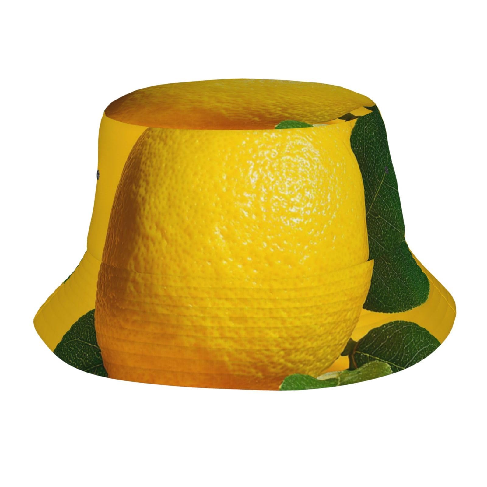 LXCNQFN Bucket Hat Yellow Lemon Sun Hats for Men Women Fishing Hat Wide Brim Fishing Cap for Hiking