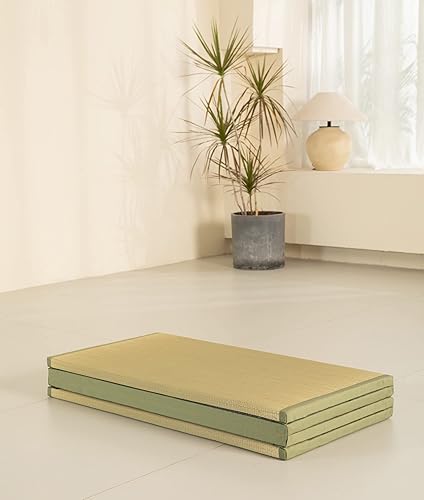Miniatura 6 de MustMat Tatami Mat - Colchón plegable japonés tamaño individual XL, cama de tatami con bolsa de almacenamiento, 39 x 80 x 1.4 pulgadas (verde)