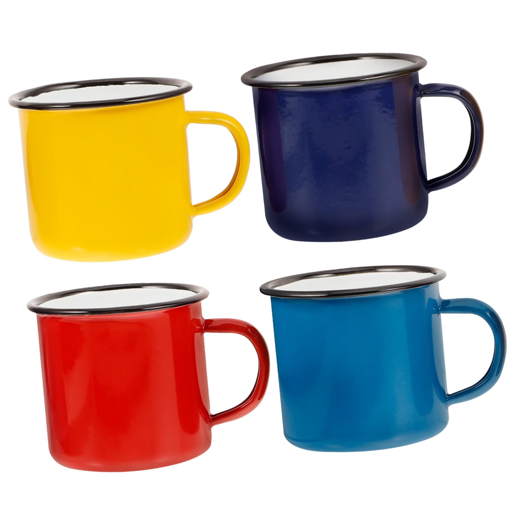 4stücke Emaillebecher Wiederverwendbare Trinkbecher Geeignet für Tee Kaffee Milch Wasser Getränke Heiße Partybecher Weinbecher Bruch und Verformungsbeständig