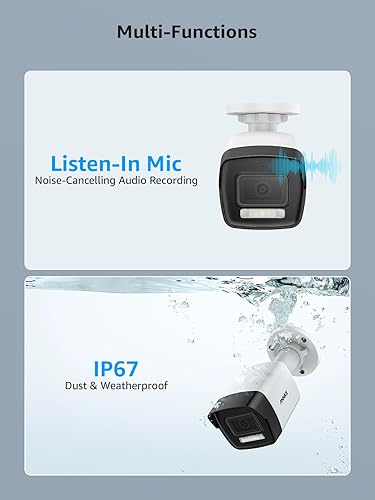 Miniatura 8 de ANNKE Cámara de seguridad 4K 8MP PoE, cámara IP de vigilancia AI para exteriores con micrófonoaudio, detección de humanosvehículos, luz dual