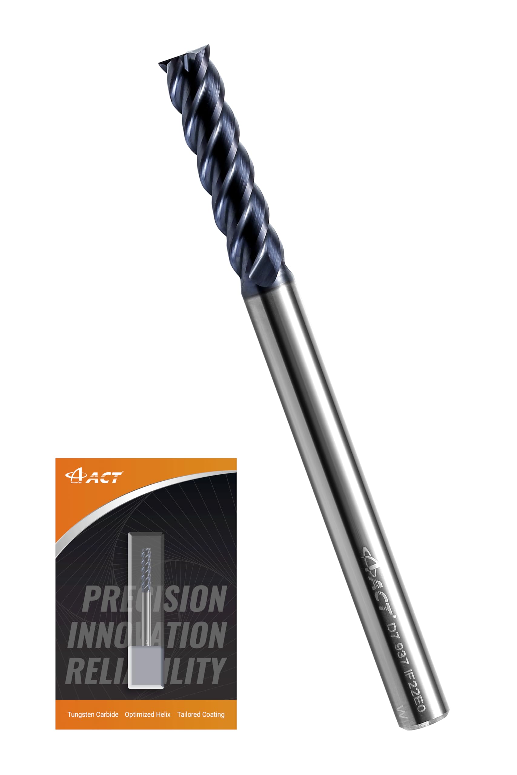 ACCUCUT 1/8" Carbide End Mill - 4 Flute Milling Bit -13