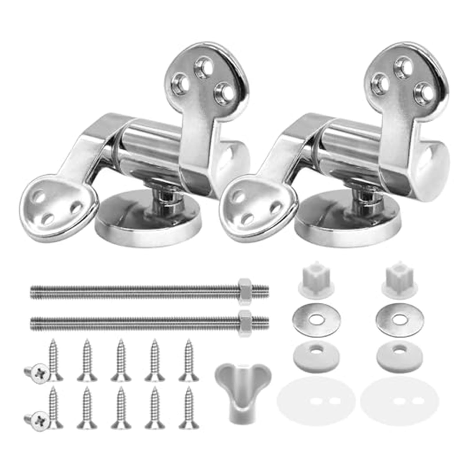 Toilet Seat Replacement Fittings, Lid Fixing with Soft Close Mechanism Mountings Hinge with Screws Bolts and Nuts ﻿