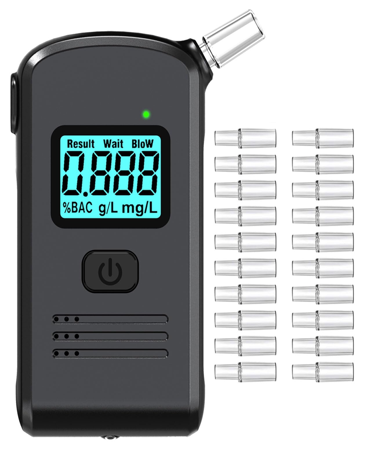 Éthylotest Électronique Homologué - Alcootest Professionnel avec Capteur Semi-conducteur Haute Précision, Affichage LCD et 20 Embouts - Ethylometre Portable Voiture, Maison, Fête