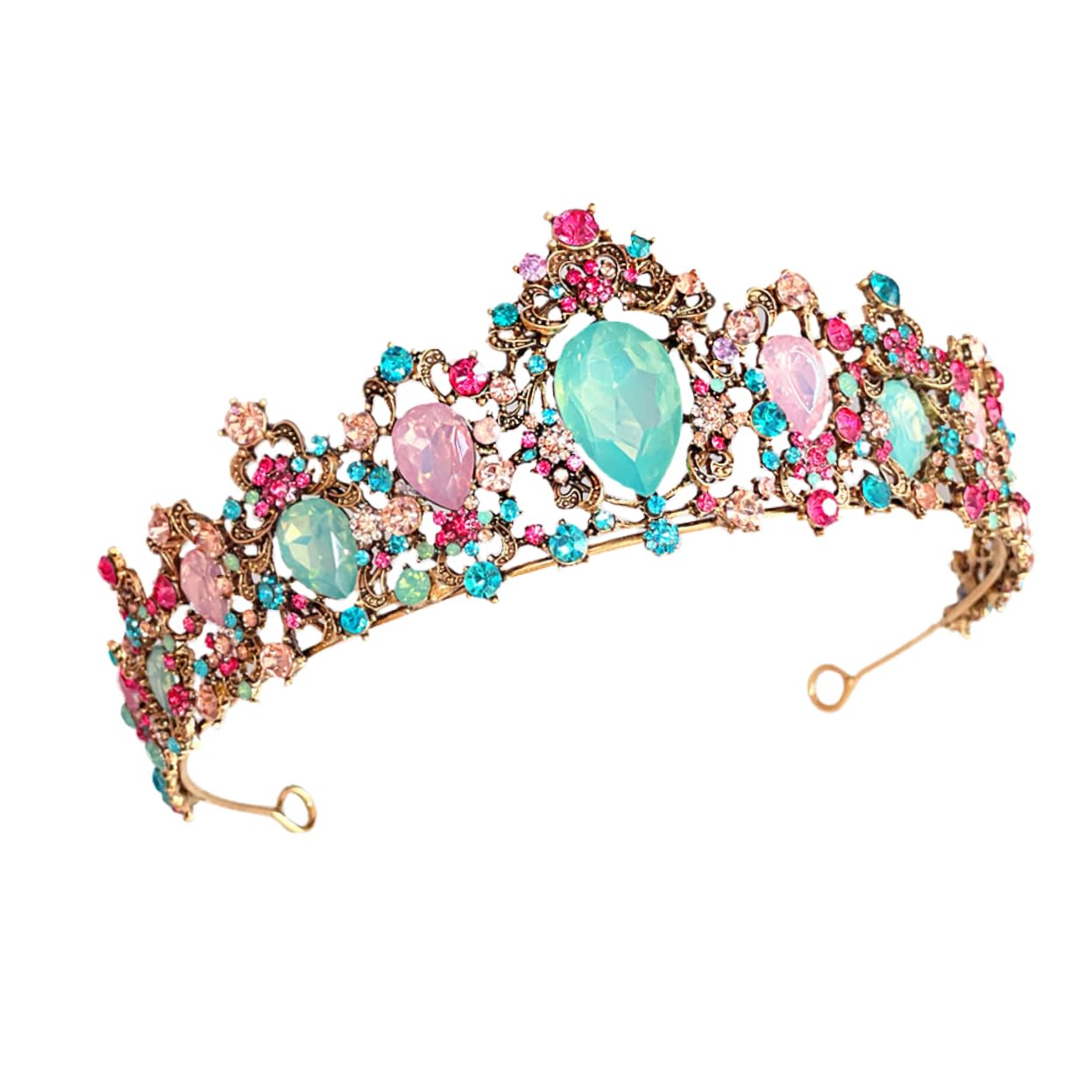 TOGEVAL Accesorio Para El Cabello Tiara Nupcial Nupcial Bodas Barroca Damas De Honor Accesorios De Novia De Boda Coronas De Cristal Accesorios Cosplay