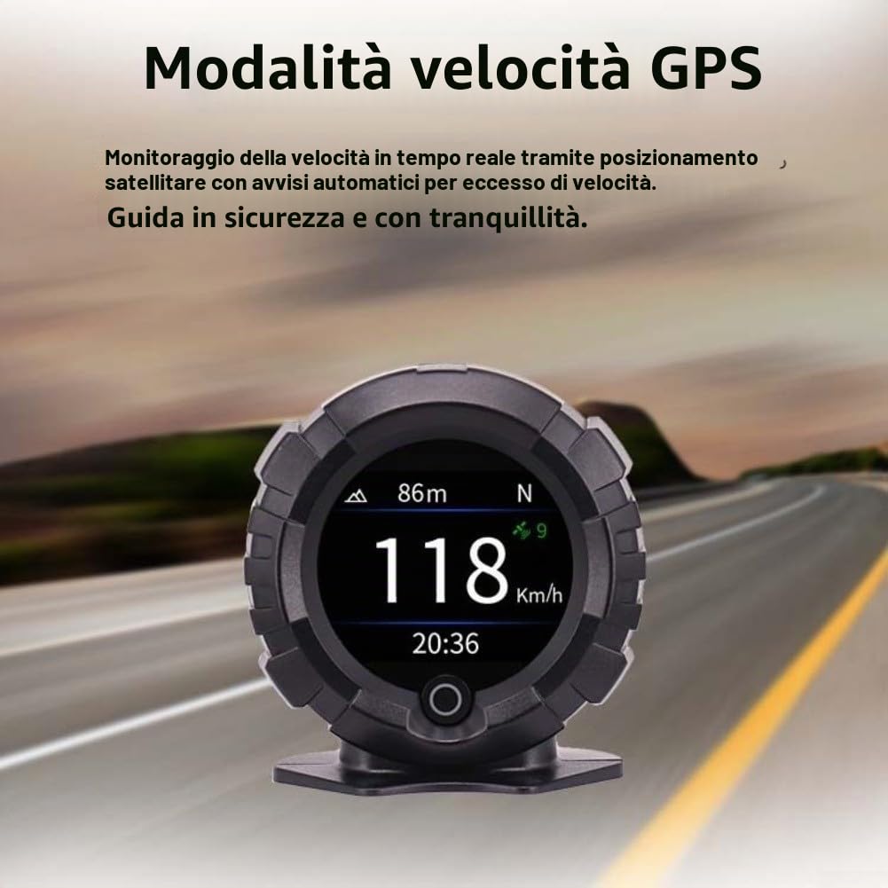 Inclinometro digitale GPS, multifunzione per bussola HUD per fuoristrada, misurazione precisa dell'angolo