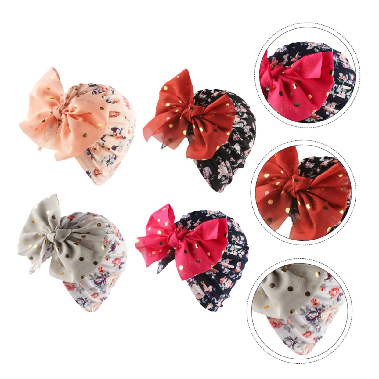 CALLARON Sombrero Juguetes Gorro Bebés Tapa Piscina Capó para Bandana Bebe Bandanas Bebe Turbante Bebé Chic para Gorra con Lazo Tocados Infantiles Poliéster Algodón