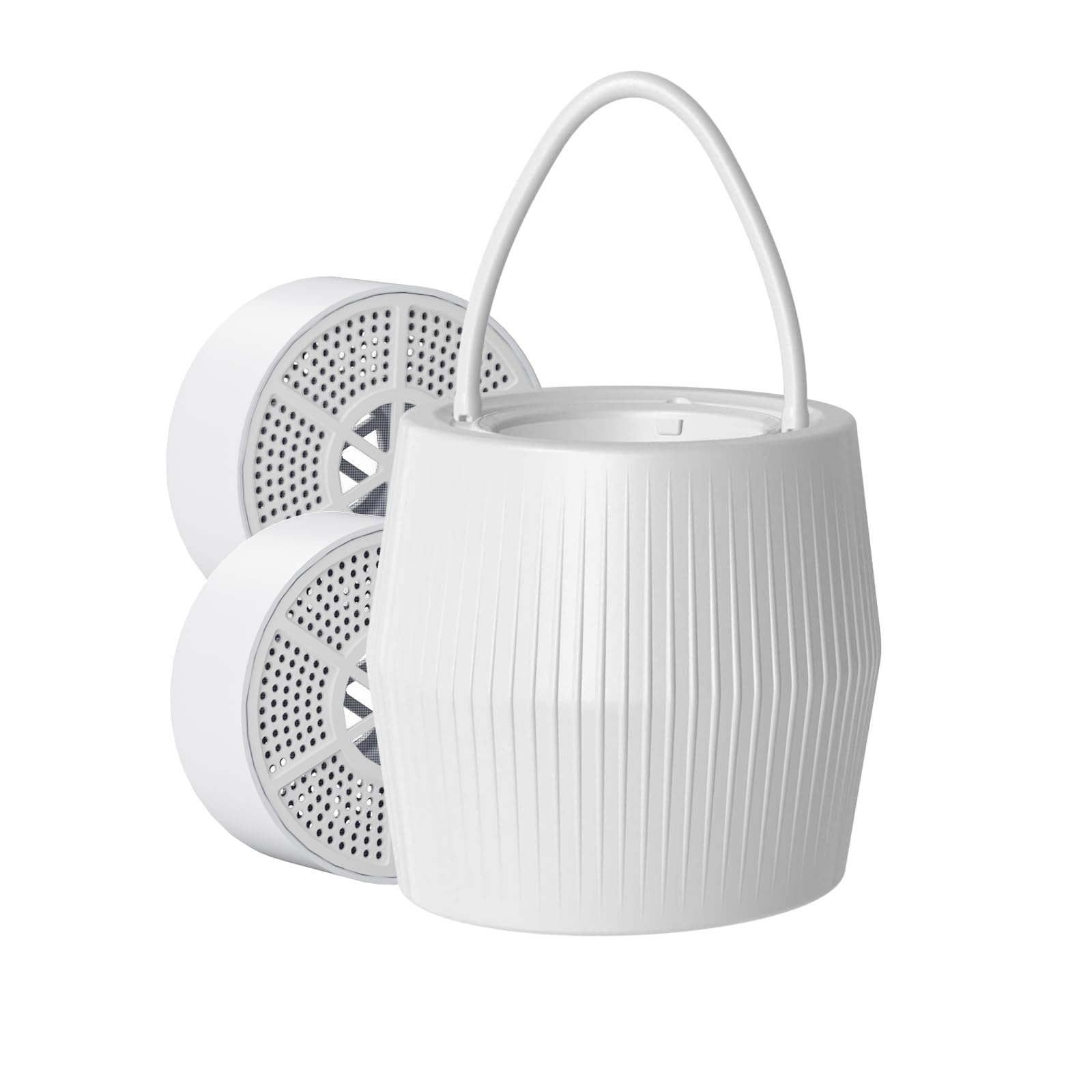 FEELSO Bath Filter with 2 Filter Cartridges Removes Chlorine, 10 Stages Bath Tap Water Filter, BPA Free and Removes Chlorine, Shower Filter for Healthier Skin Hair White-Vertical Stripes