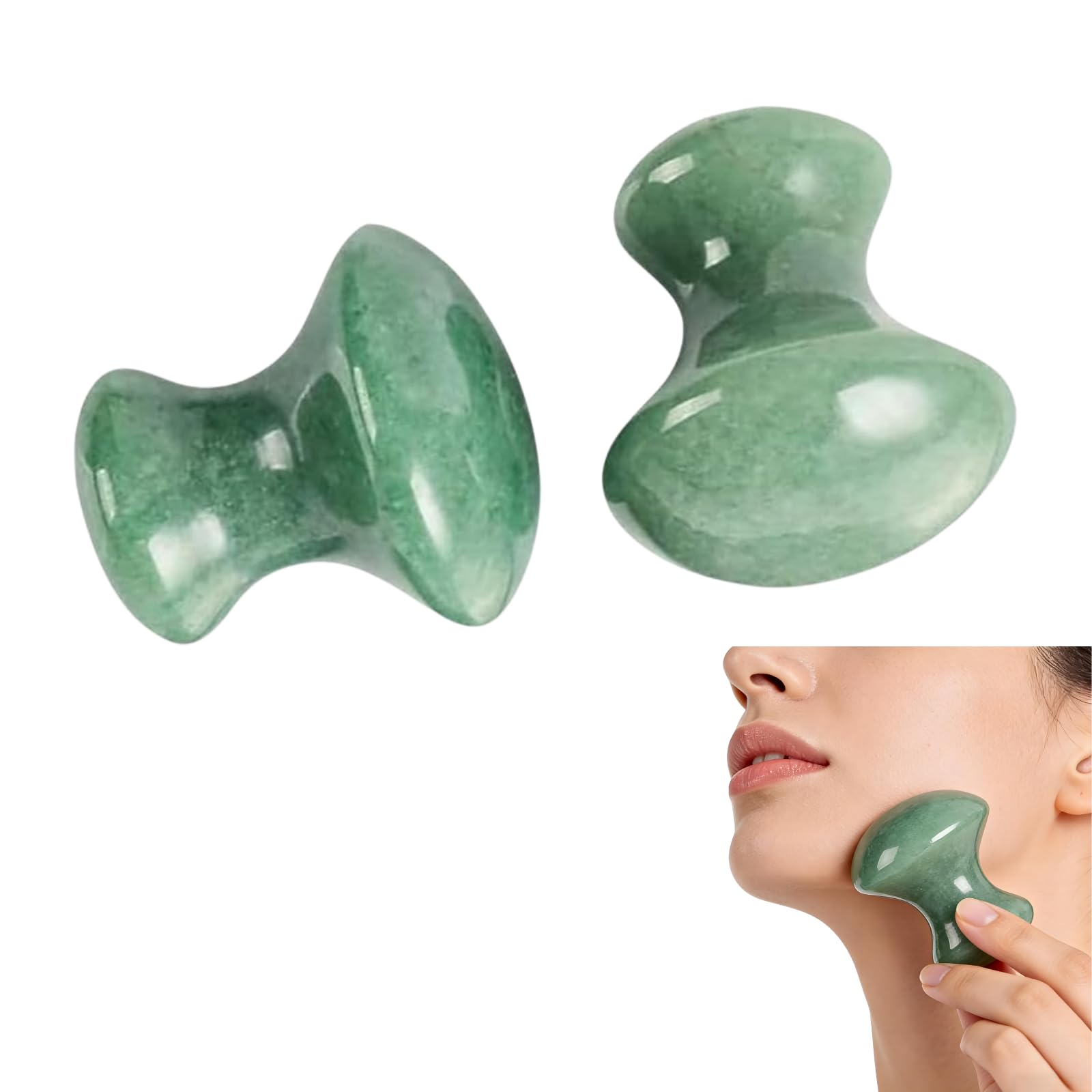 Tiosen 2Pcs Gua Sha Facial Massage Tools, Mushroom Face Scraper Skin Care for Women Home Spa