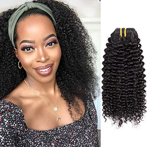 18inch Kinky Curly Clip in Human Hair Extensions 3C 4A Natural Hair Clip Ins 7pcs Kinky Curly Clip in Hair Extensions for Black Women 70gram/set