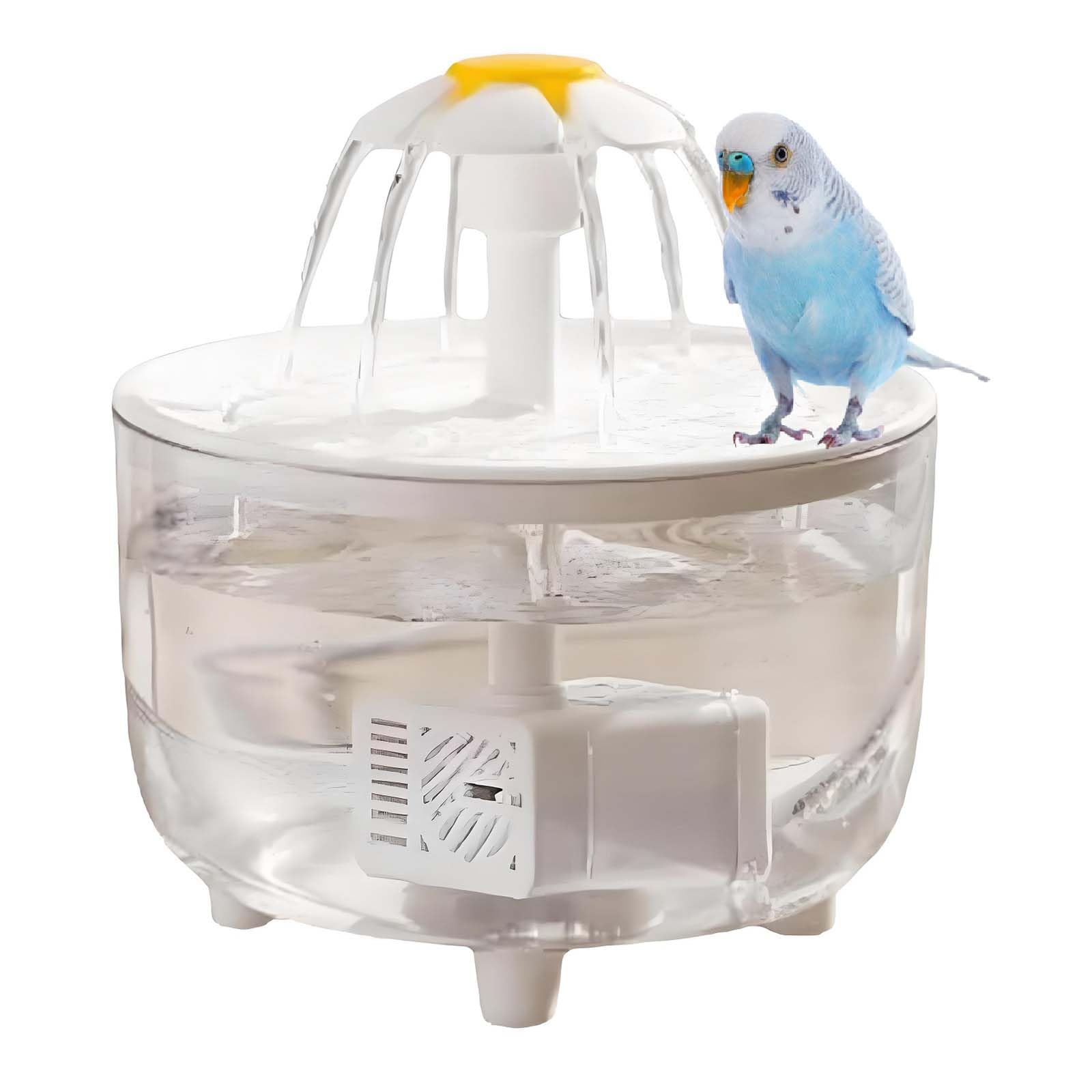 Petlex Bird Bath Indoor Automatic Parrot Shower Bathtub with Pump Recirculating Filtration Safe for Birds to Bathe or Drink, Perfect for Parakeets Budgie Cockatiels Lovebirds Finches Canaries