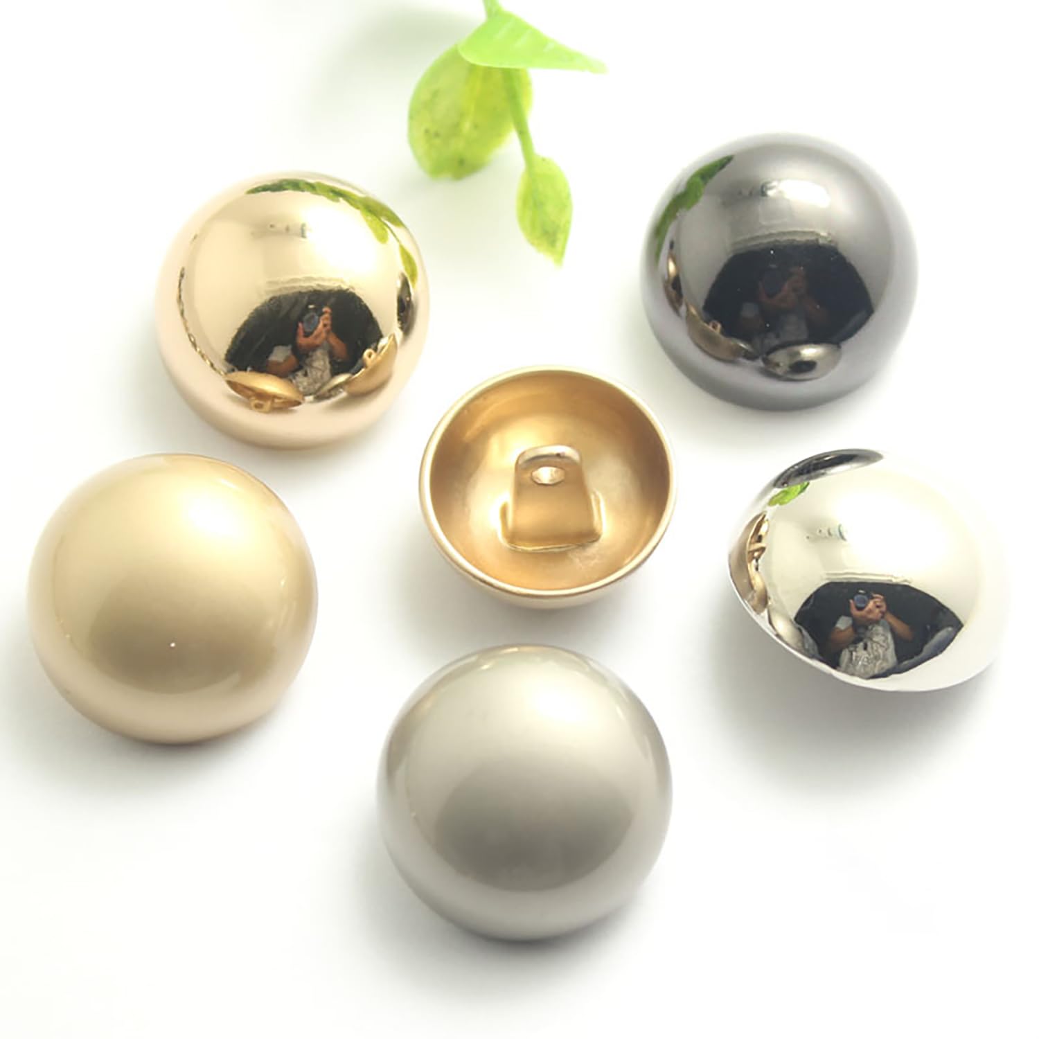 5pcs Metal Shank Single Hole Button, DIY Blazer Coats Clothes Decoration, for Sewing Crafts (Golden, 25mm)