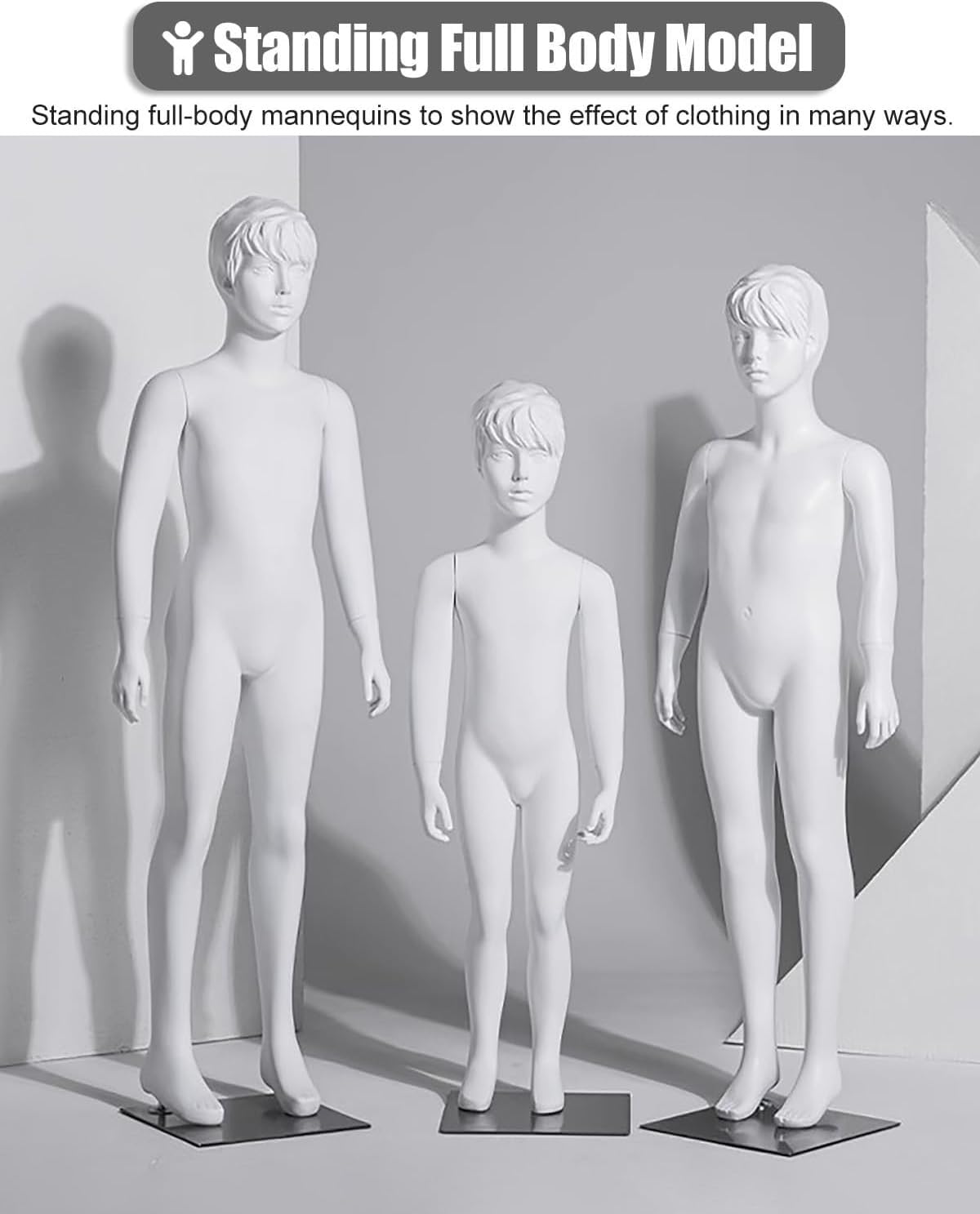 Manekin Z Pełnym Ciałem, Biały Tors Manekina, Model Z Włókna Szklanego Do Sprzedaży Odzieży, Sklep Z Odzieżą Męską, Jeden Kolor, 142 Cm