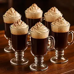 Jogo 6 Peças Canecas Capuccino Em Vidro Irish Coffee 230ml