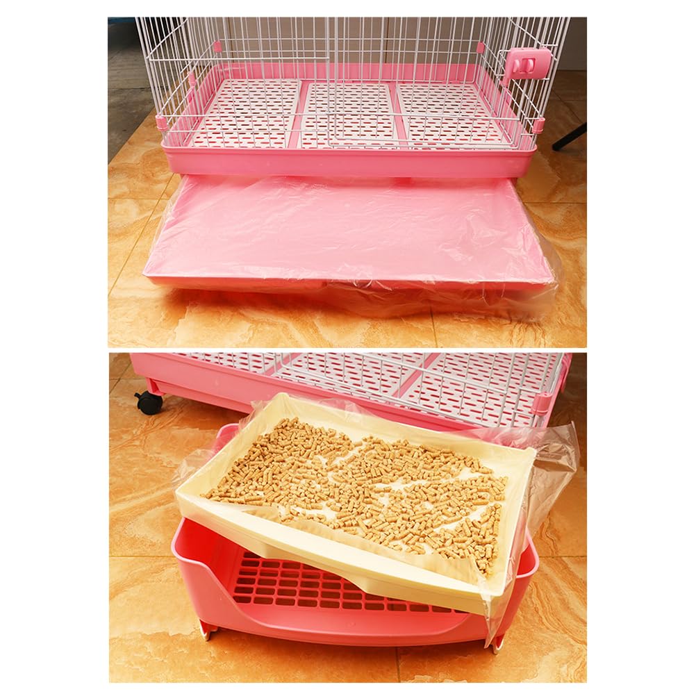 Tondiamo Disposable Rabbit Cage Liners – 150 Pack, Clear Plastic, 70x50cm, Leak Proof