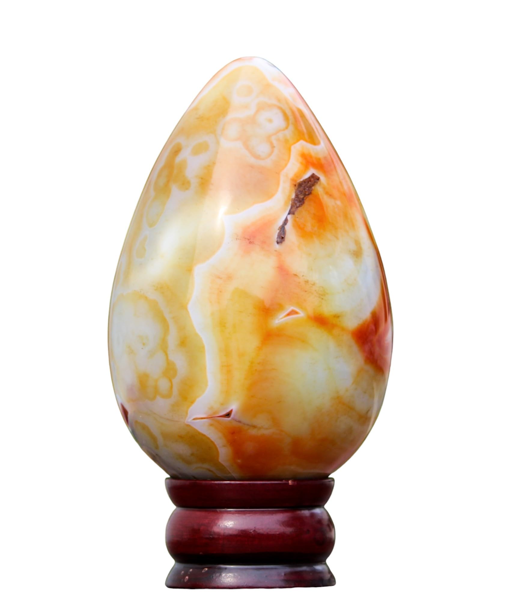 A+Huevo de piedra grande metafísica curativa de chakras de cristal de cornalina con bandas rojas naturales pulidas (140 mm/1360 g) para meditación, Feng Shui, aura, para interiores, decoración del