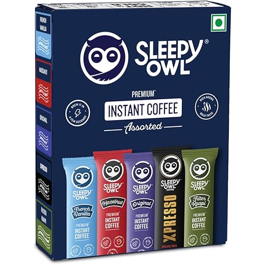 Sleepy Owl Pack of 10 Premium Instant Coffee Sachets 2g Each