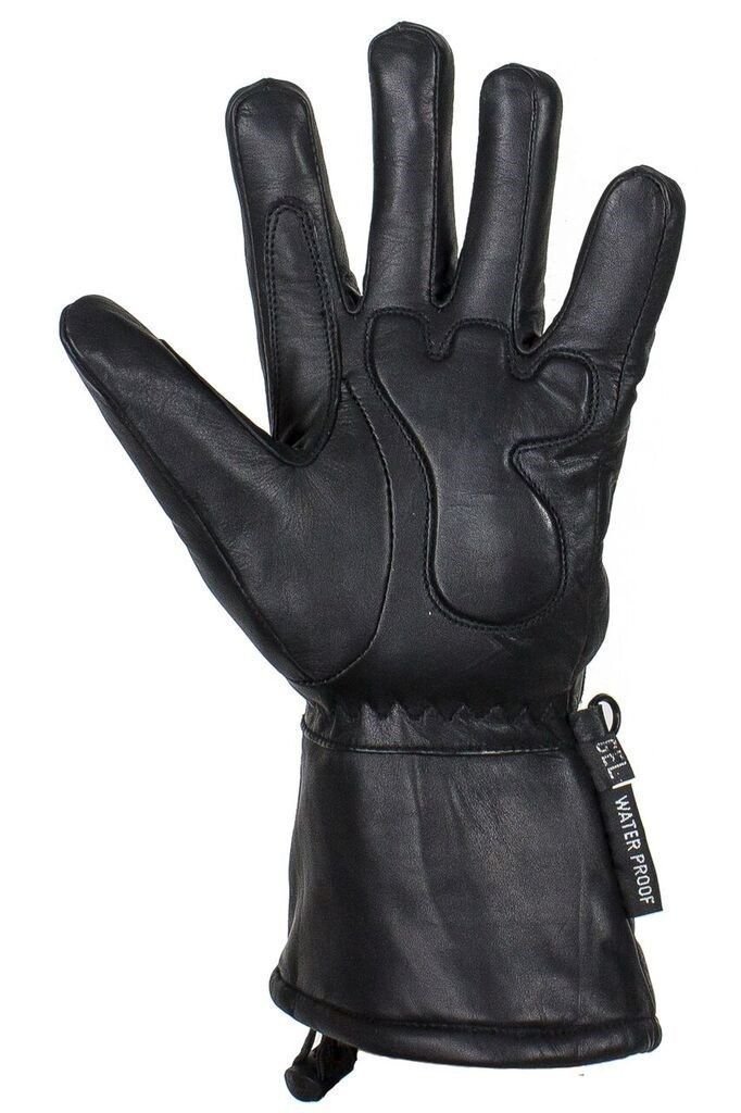 MEN'S GENUINE LEATHER GLOVES W/WATERPROOF GUANTLET REFLECTIVE & DRAWSTRING CUFF(XL)