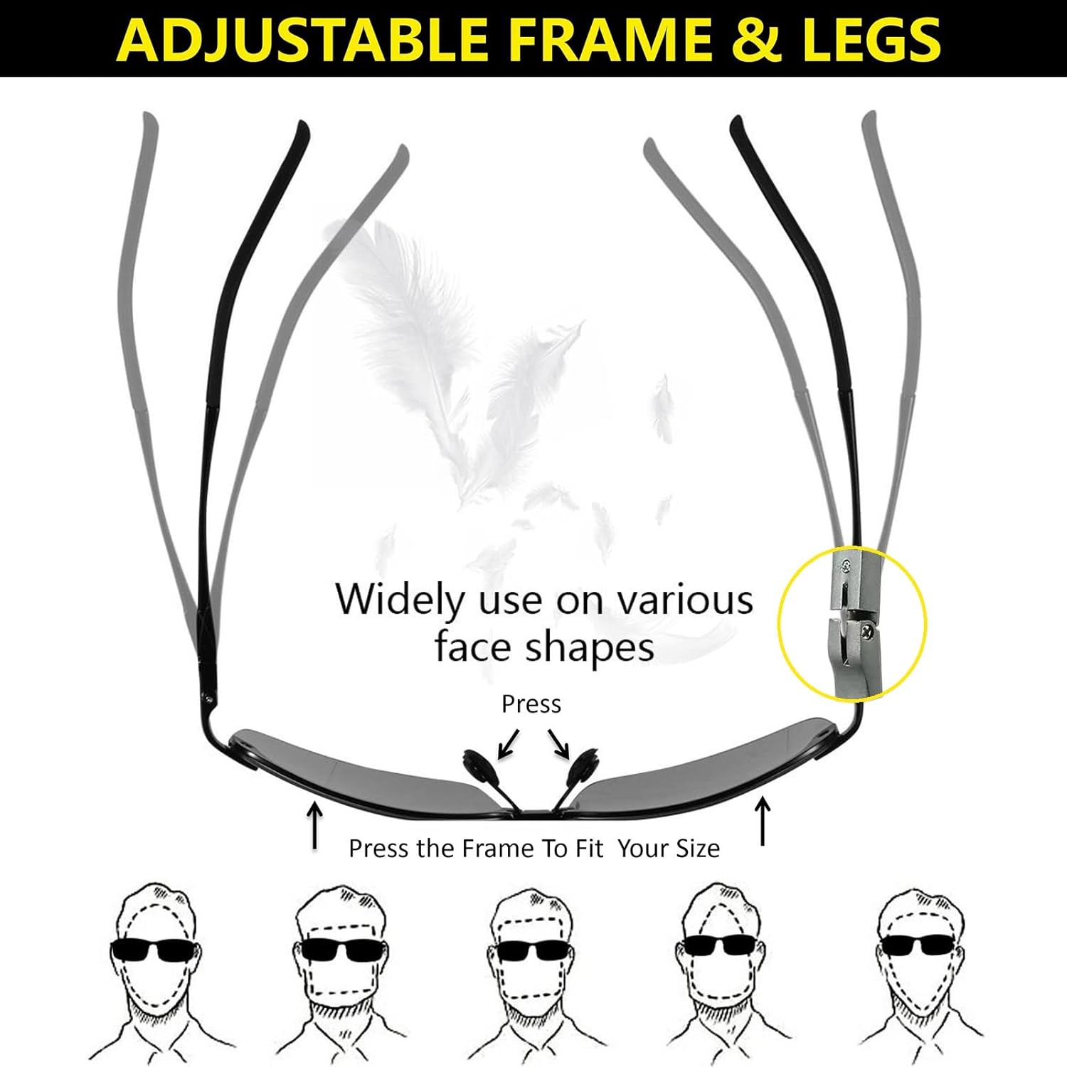 Men's Fashion Polarized Photochromic Sunglasses for Day and Night,UV 400 Clear Vision for Driving Cycling Outdoor - Image 3