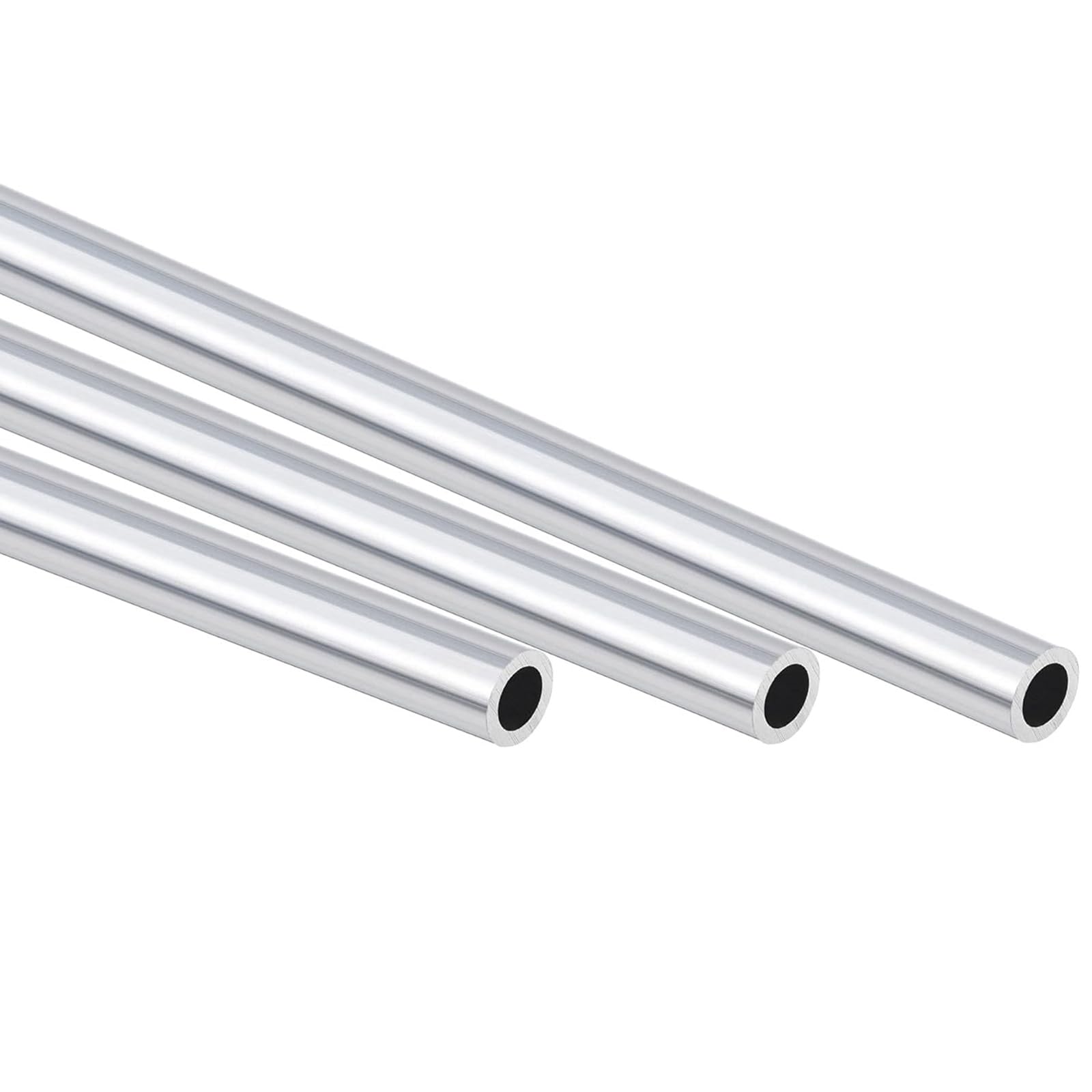 TA-VIGOR 3 szt. 6063 aluminiowa okrągła rura, 7 mm średnica zewnętrzna 5 mm średnica 300 mm długość metalowa bezszwowa prosta rura aluminiowa rura do wyposażenia domu, maszyn, rękodzieła DIY