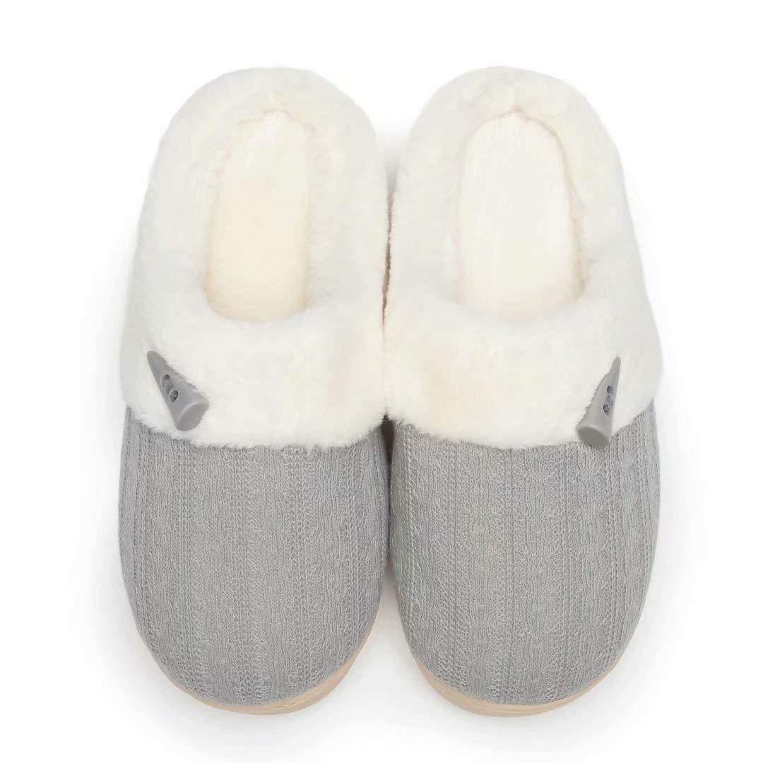 NineCiFun Pantofole da donna Comfort Memory Foam Pantofole morbide e pelose Scarpe da letto calde Pantofole antiscivolo