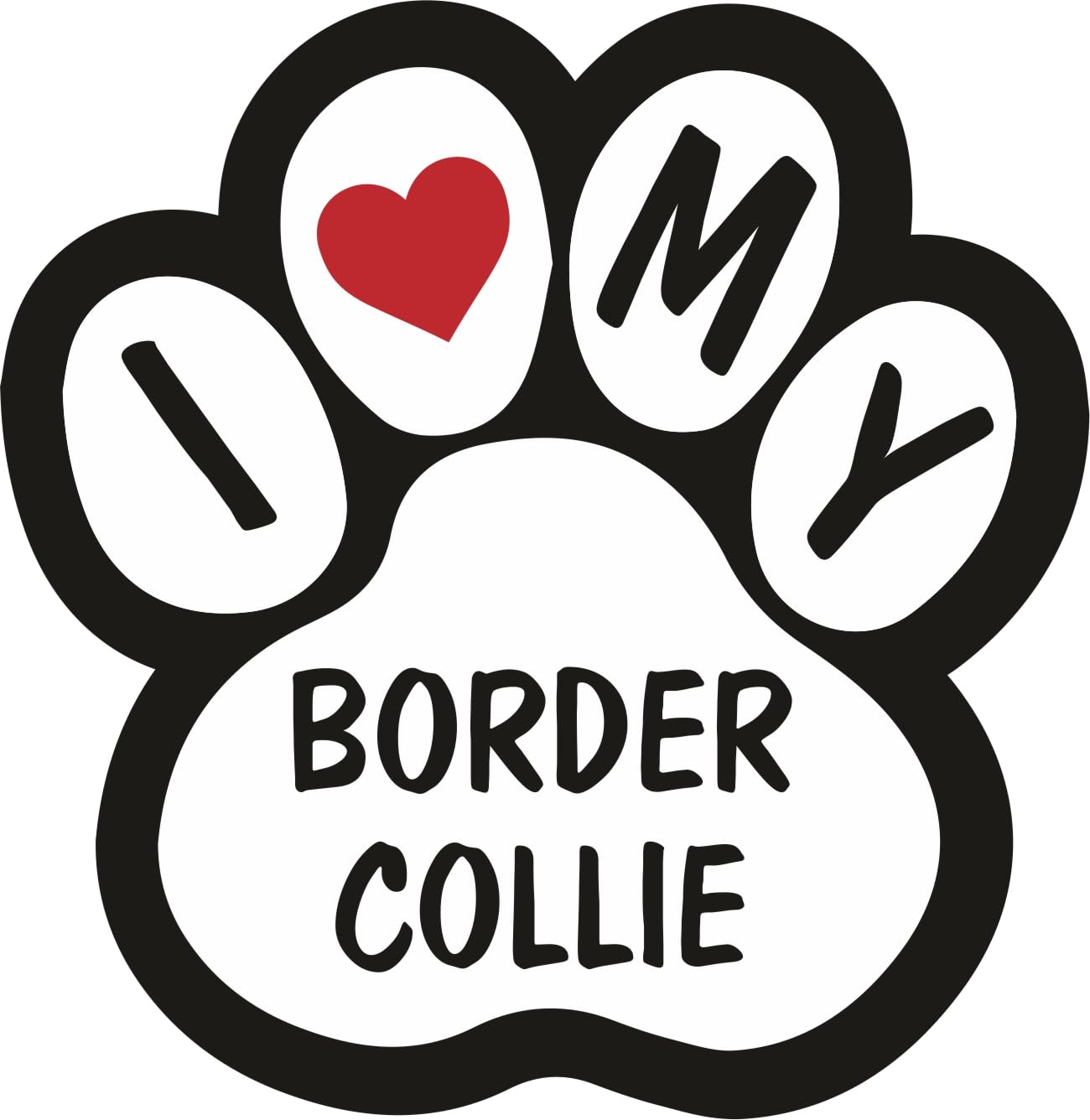 I Love My Border Collie Dog Vinyl Car Van Decal Sticker Pet Lover 110mm by 112mm