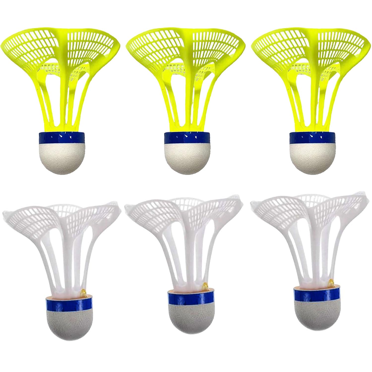 6 Pezzi Volani da Badminton Antivento, Palline da Badminton Antivento con Doppia Testa in Sughero per attività All'aperto e al Coperto, Allenamento e Giochi per Il Tempo Libero