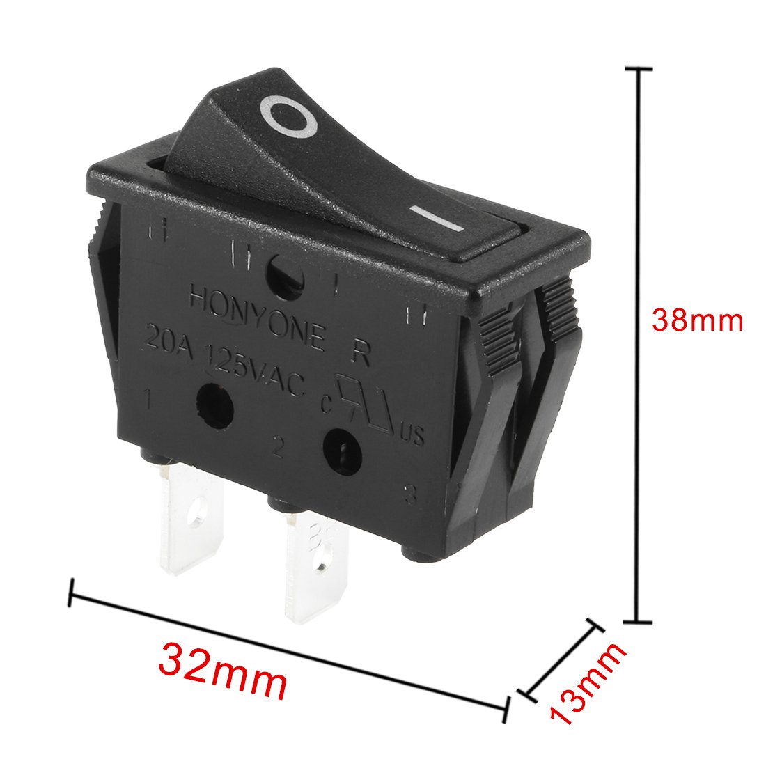 Boat Rocker Switch Uxcell 5-Pack SPST Rocker Switches - ON/OFF Snap-in ...