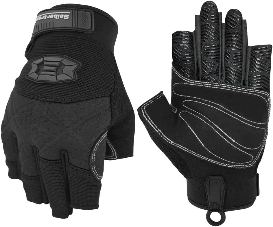 Seibertron M.F.O.S.G-3 Gloves 3/4 Finger Padded Palm Lightweight Breathable Climbers, Rock Climbing, Rescue, Adventure