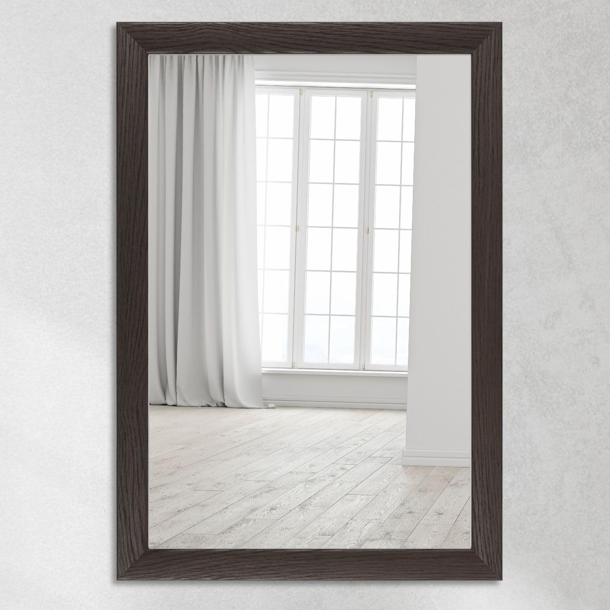 CLAMARO Neo Collage Wall Mirror 85 x 170 cm Mirror with Frame Wenge Dark Brown Modern Full Length Mirror with 38 mm Wide Wooden Frame Includes Metal Hanger and Wall Mounting Material