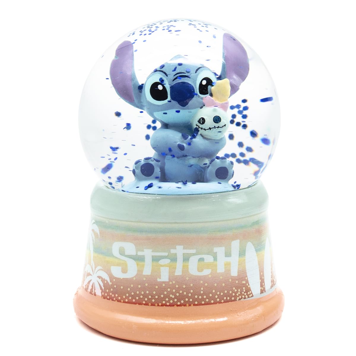 Ms Móvil Shop Blue Stitch Snow Globe | Christmas Decoration Ornament Glass Globe | Official Product