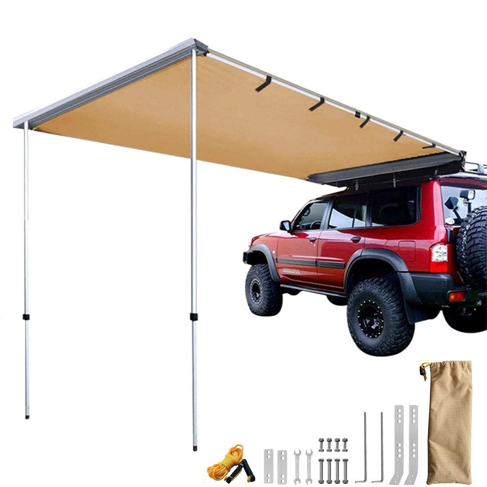 Tende da Tetto Tendalino per Veicolo, Tendalino Laterale per Auto sul Tetto Estraibile per Camper, SUV, Camion, Furgoni (Color : Regular Version, Size : 200x300cm)