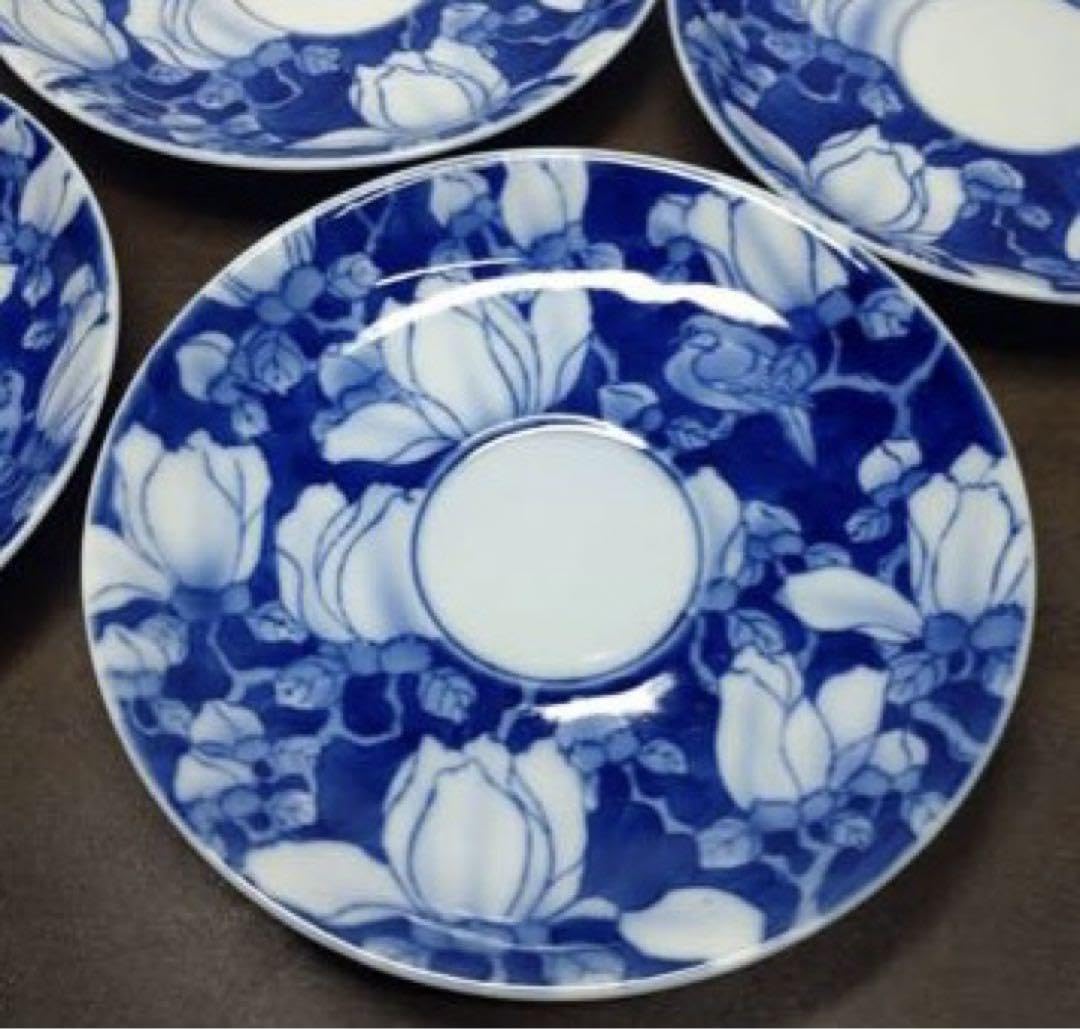 Amazon.co.jp: 深川製磁 花鳥外濃 カップ＆ソーサー 5客セット : Home 