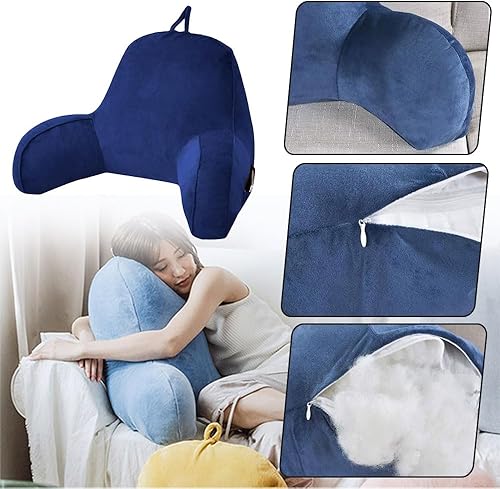 Miniatura 4 de SPIOKLFD Almohada de lectura de cama para adultos y niños, respaldo de felpa, almohada de descanso de lectura, cojín de descanso, cojín lumbar de