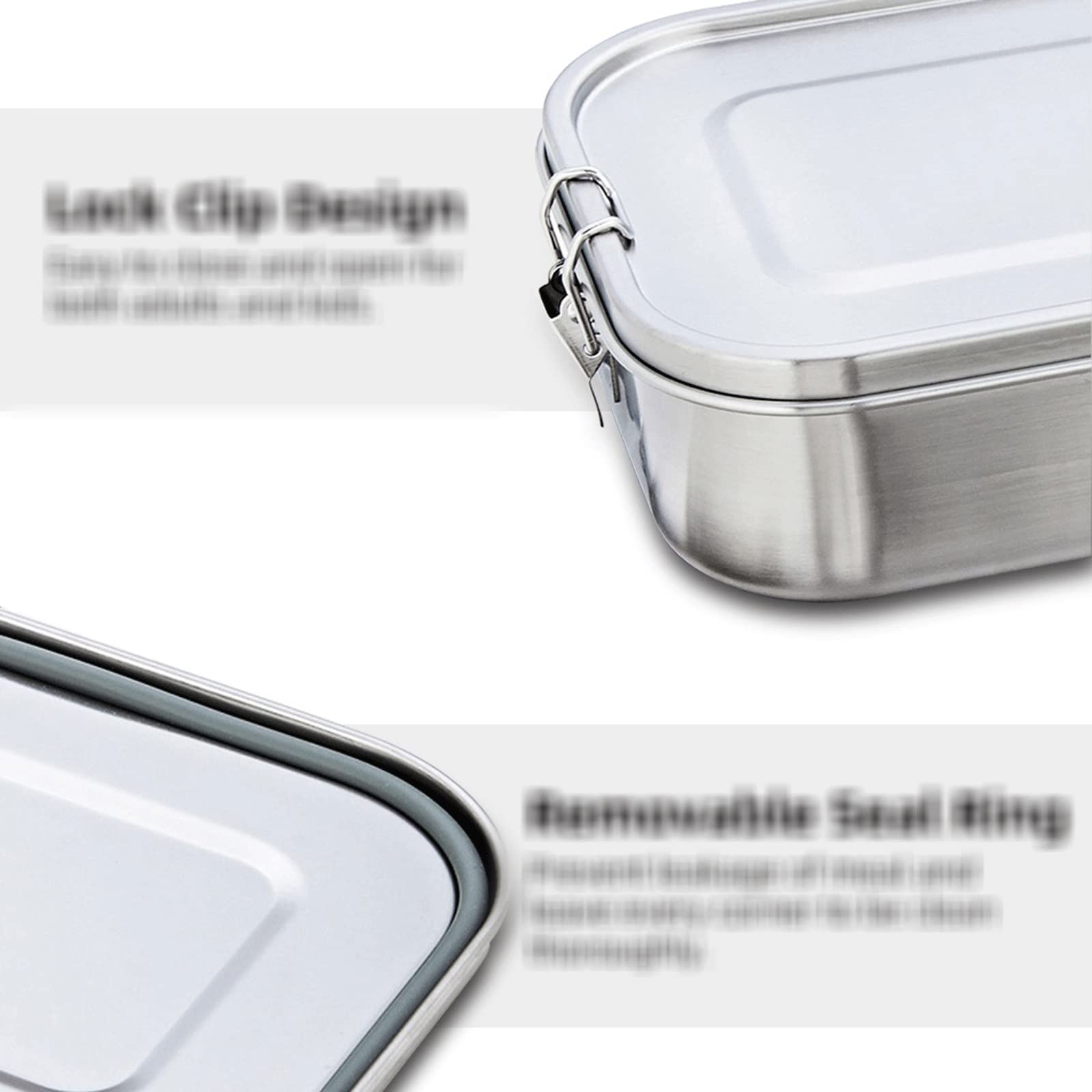 Fiambreras Bento de acero inoxidable con compartimentos metálicos(2200ml)