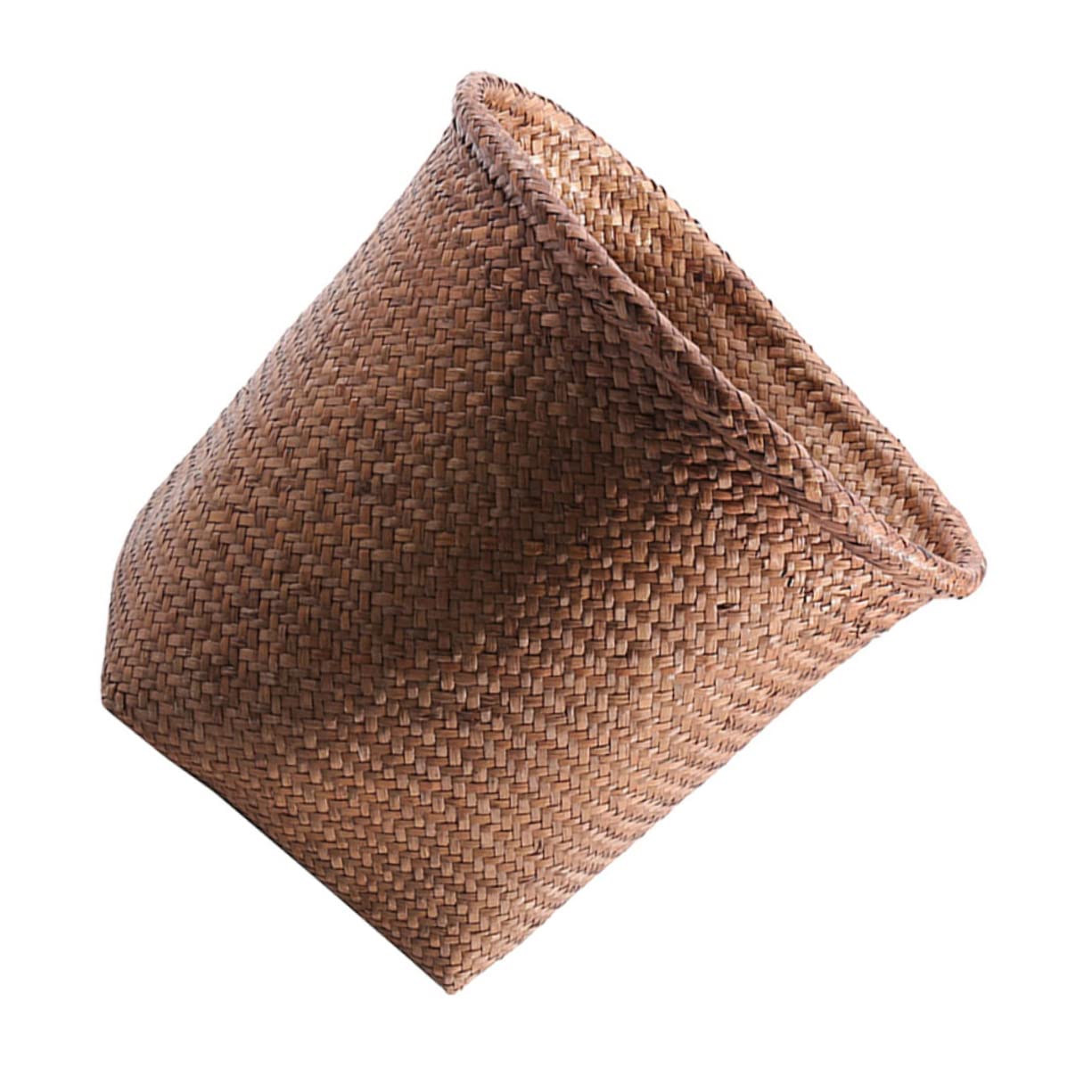 OFFSCH 1pc Garbage Can Car Decor Clothes Basket Laundry Storage Basket Flower Pots Holder Straw Woven Wicker Trash Can Office Wastebasket Home Trash Can Waste Paper Basket Cattail Grass-image-41