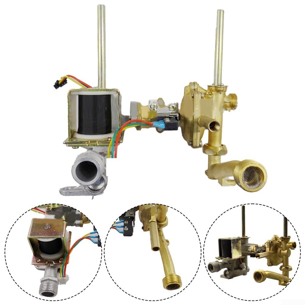 Válvula de montaje de calentador de agua de gas, válvula de enlace de agua y gas de cobre de 150 mm, montaje de piezas de calentador de agua de gas, adecuado para sistema de calentador de agua