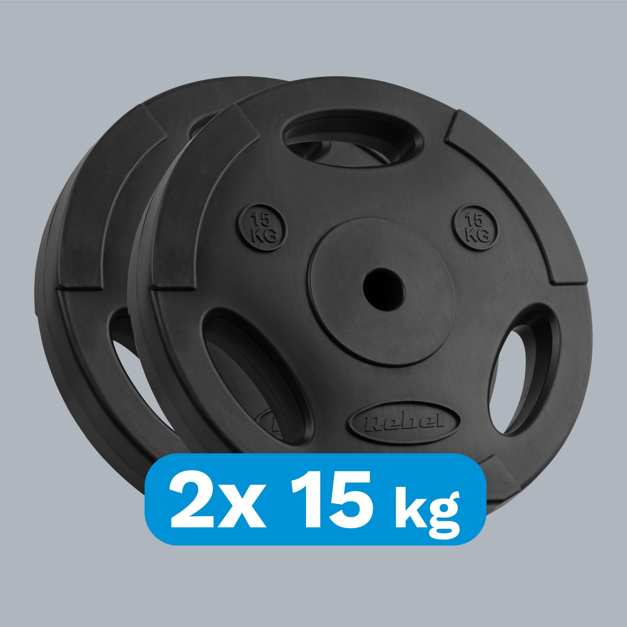 Kit de carga bituminosa Rebel 2 x 15 kg agujero placa de 31 mm con asas RBA-2124