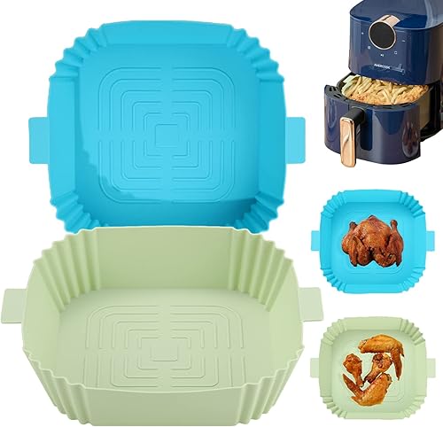 QSZOAKFA Forros de silicona para freidora de aire olla de silicona reutilizable para freidora de aire forro cuadrado para freidora de aire de 3 a 5