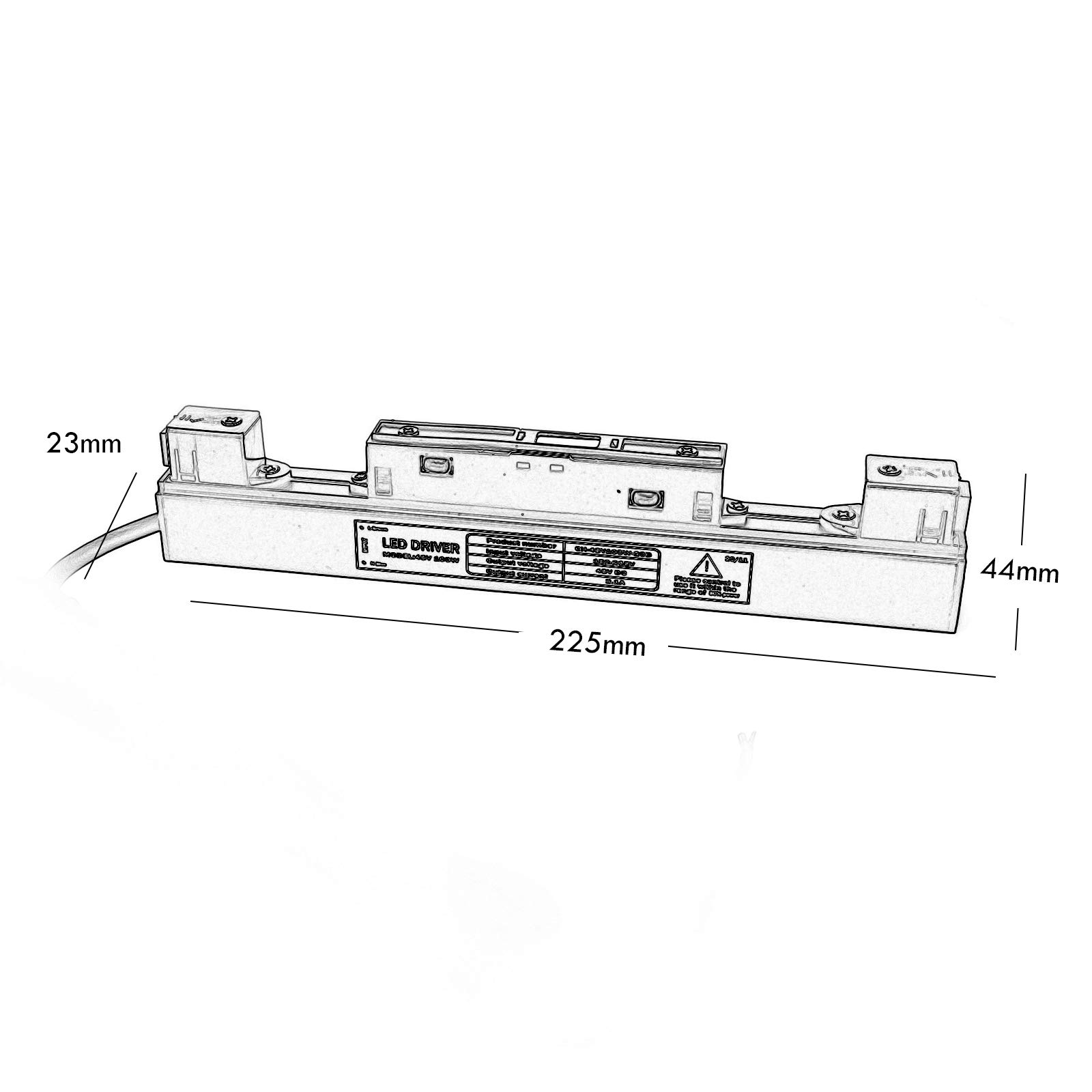 Alimentatore magnetico slim 100W alimentazione binario track LED driver 48V 2.1A