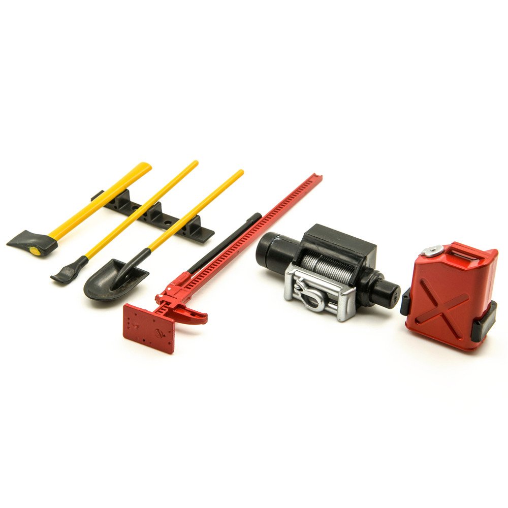 AXspeed Deko-Werkzeugsatz Für 1/10 RC Crawler – 6-teiliges Zubehör Für D90, SCX10, Wraith Modelle (nur Dekoration)