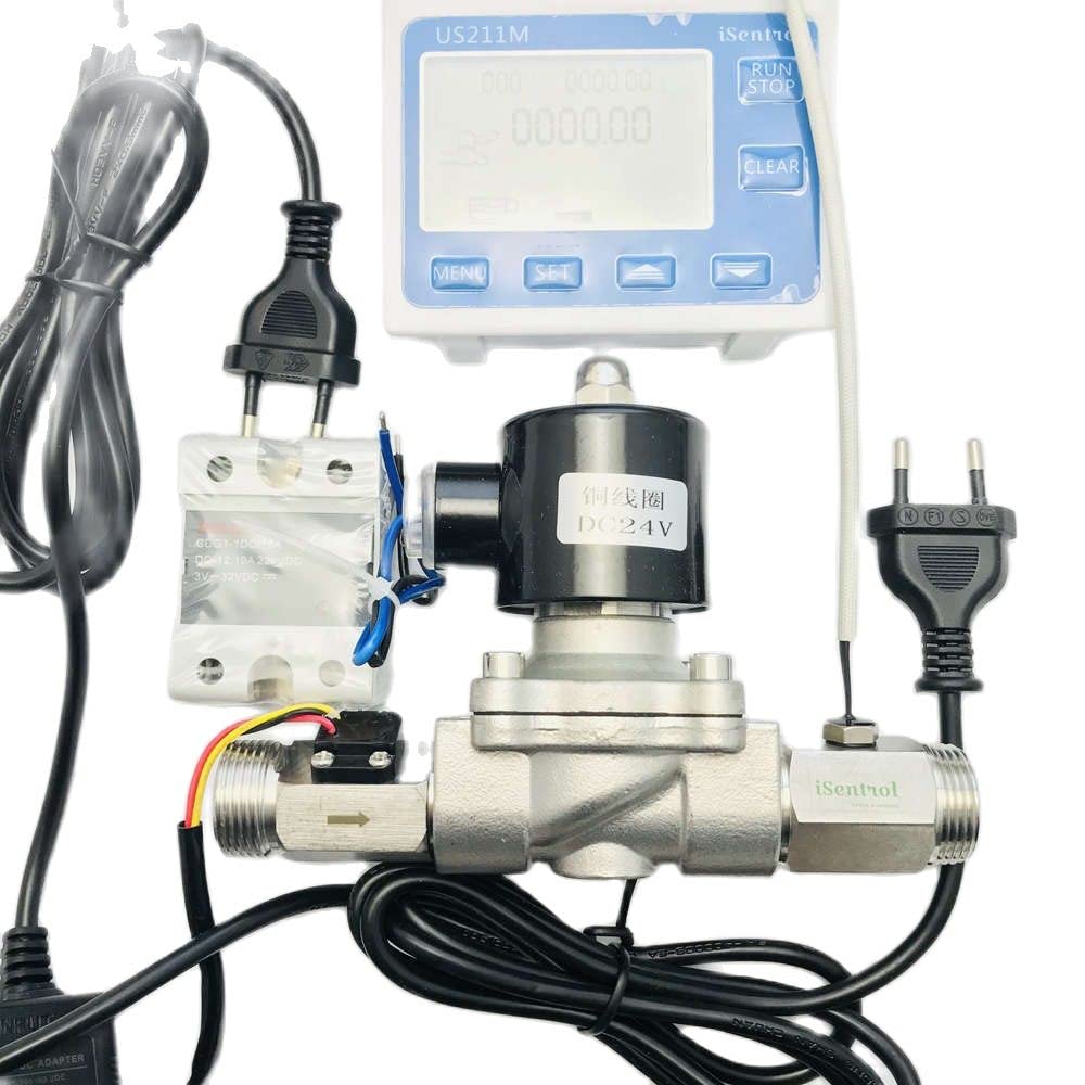 Contrôleur quantitatif de Machine de contrôleur de Dosage avec l'électrovanne SUS304 24V (Color : Whole Set with Temp.)