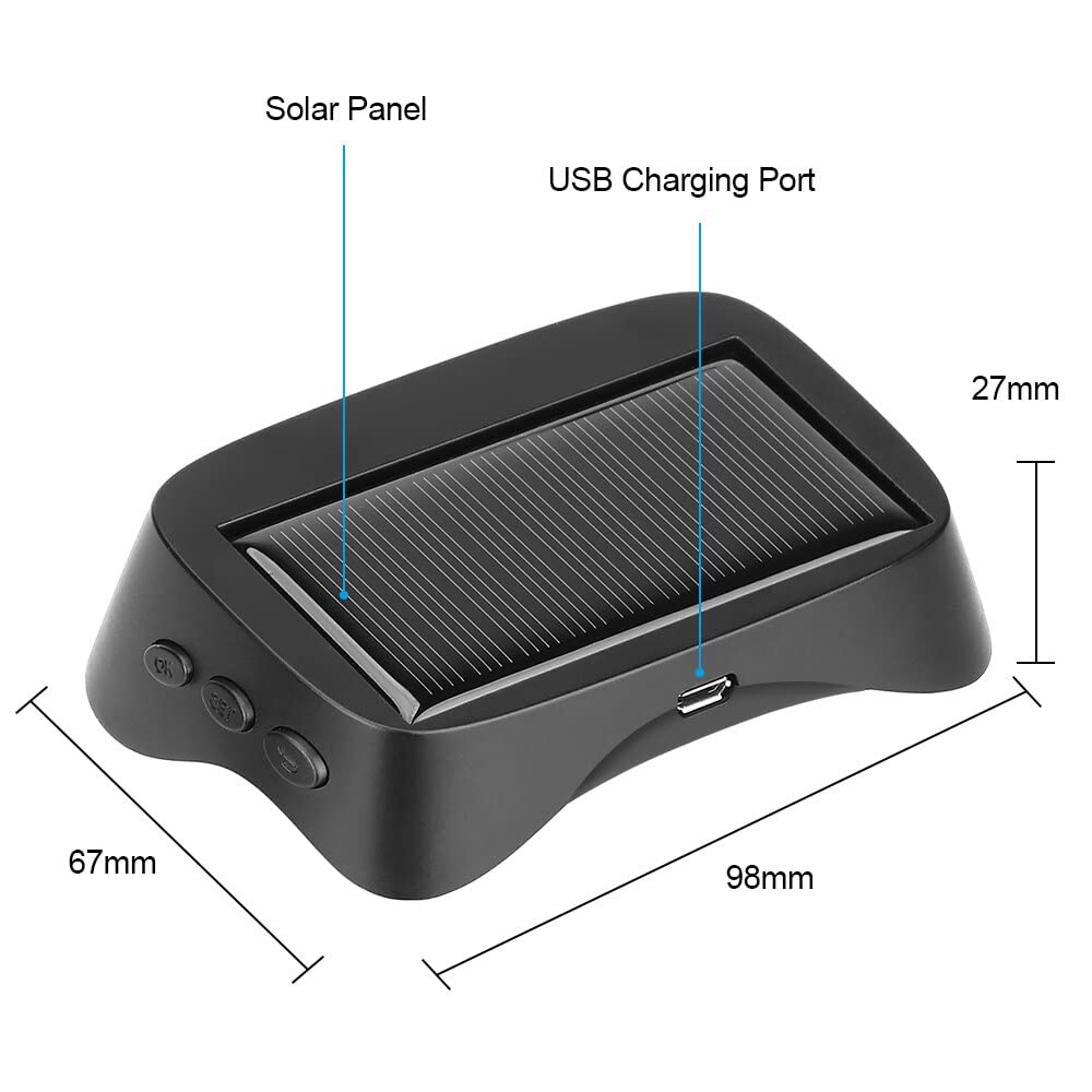 Sistema de monitoreo de presion en llantas LCD Mostrar sensor de presión de neumáticos 0-8 bar digital Tpms Solar TPMS USB Alarma automática (Color : External Sensor)