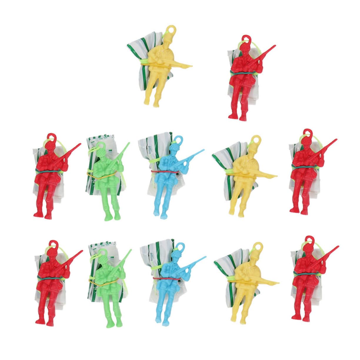 KONTONTY 12Pcs Parachute for Flying Soldier Plaything Color Assorted Outdoor Fun Improves Manipulative Skills and Creativity for Parties and
