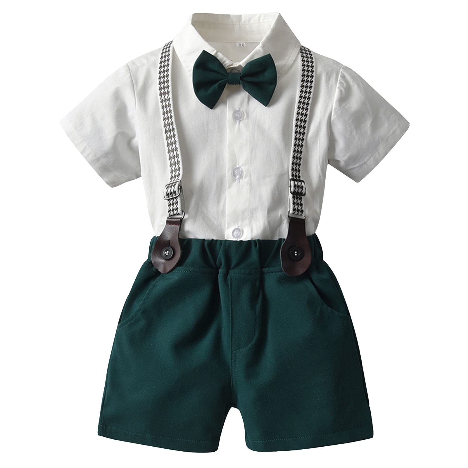Conjunto de ropa de verano para bebé, con chaquetas de caballero, traje para niños, bautizo, boda, Navidad, manga corta con cuello