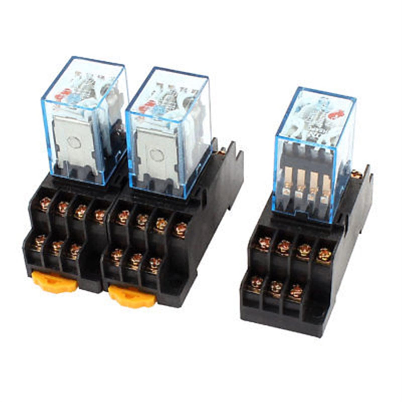 WEUSANXPL 3 Pcs AC 110/120V Coil 14Pin 4PDT 35mm DIN Rail Electromagnetic Power Relay
