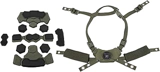 Sistema de Forro de Capacete, Sistema de Suspensão de Mostrador de Capacete Ajustável Com Almofada de Esponja e Alça de Queixo para Capacete Rápido, MICH, Wendy, (Esponja Verde