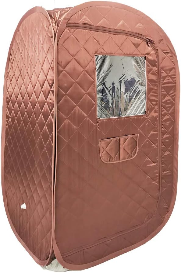 Portable Sauna Tent, Foldable One Person Full Body Spa for Detox Therapy Without Steamer- Brown