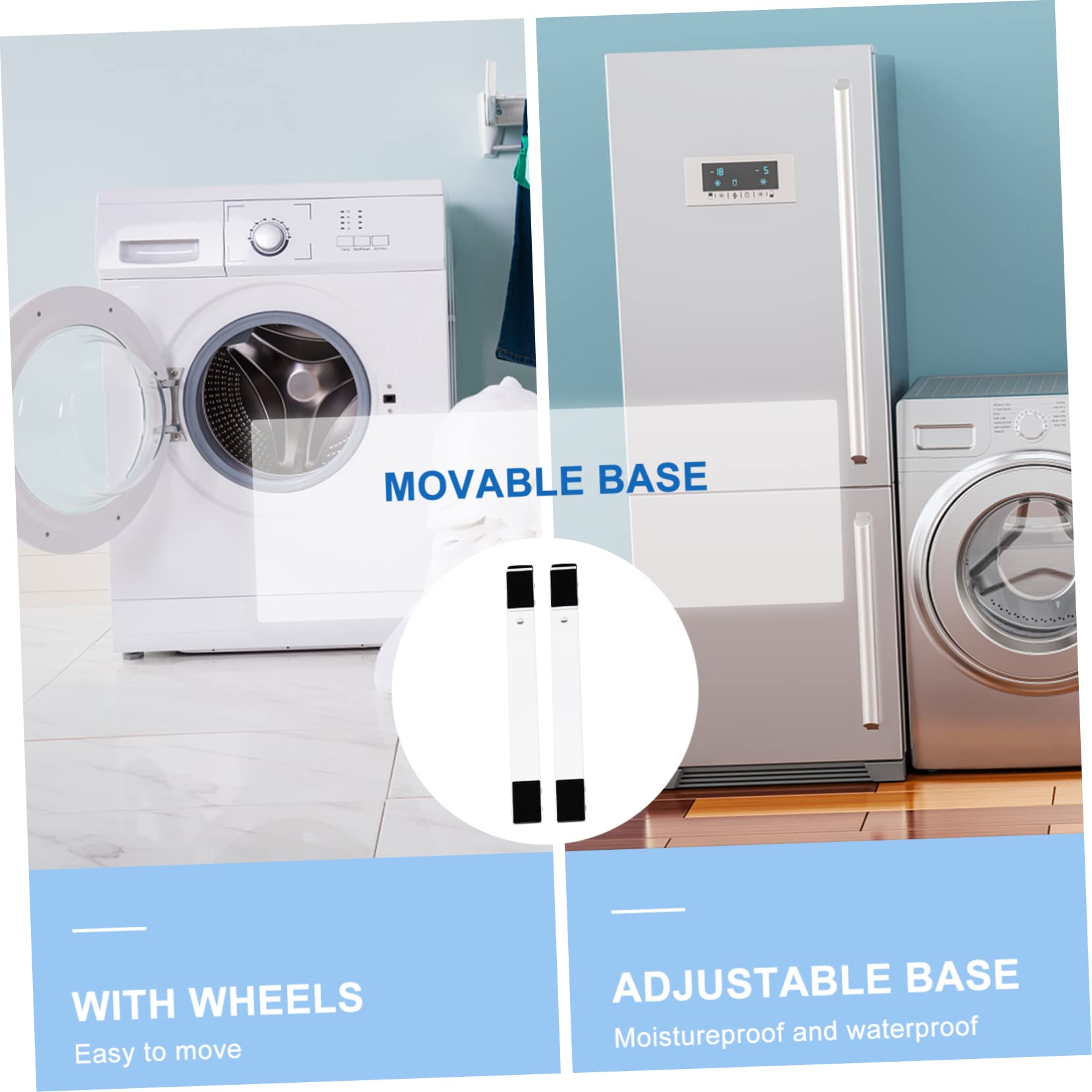 VILLCASE Soporte de Lavadora Base Rodante Ajustable para Máquina de Lavar Ropa Protección Oxidación