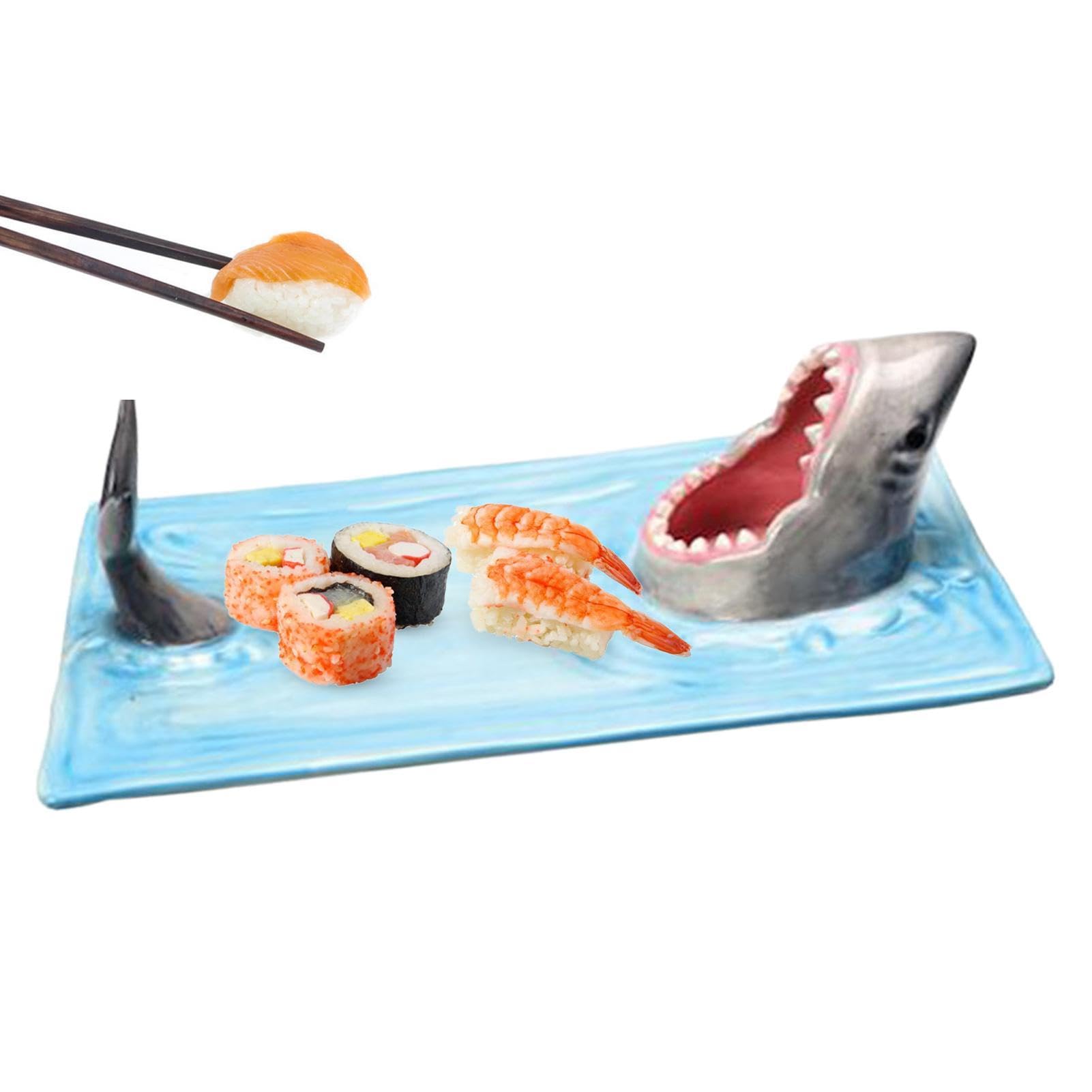 Shark Sushi-Teller, Keramik-Sushi-Teller Käseplatte Multifunktional